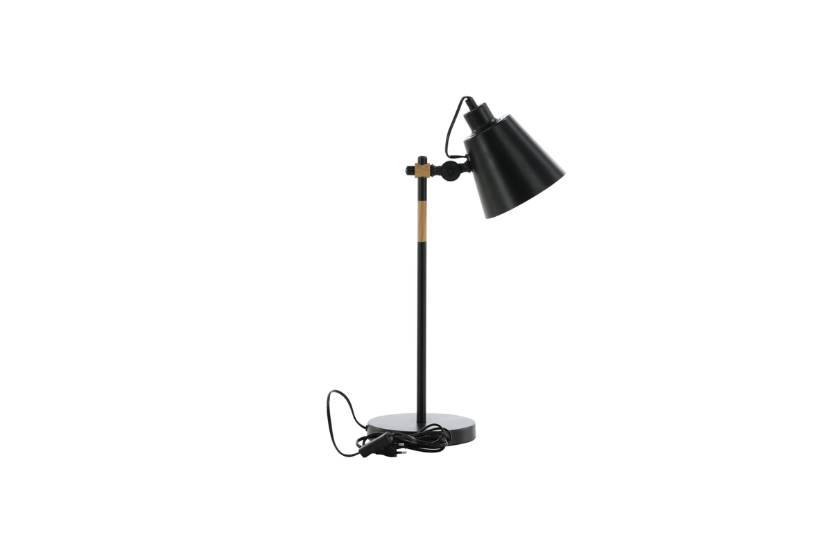 Skott 58cm Zwart bureaulamp Van Venture Design - Wordt geleverd met een zwart snoer, schakelaar en stekker.