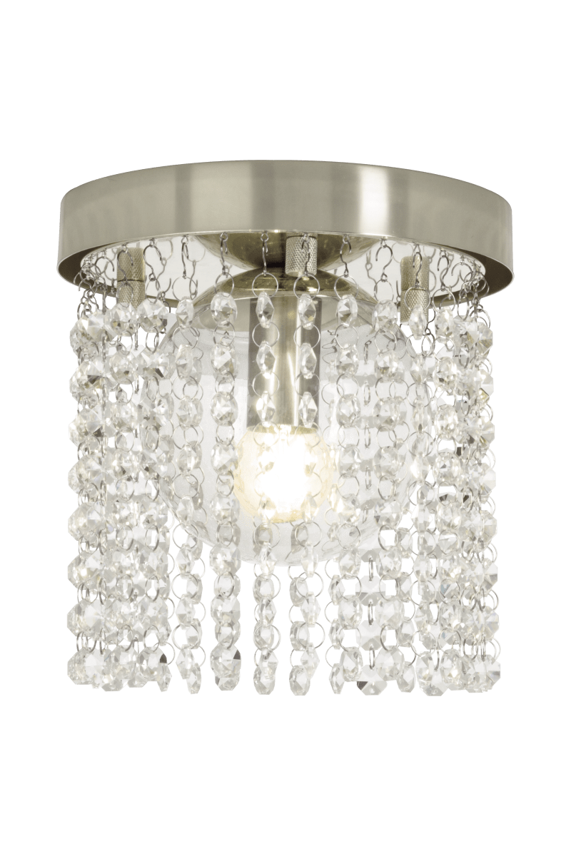 Claudia Ø20 Chroom badkamerlamp Van Aneta Lighting - Claudia plafondlamp in verchroomd metaal met heldere prisma's.