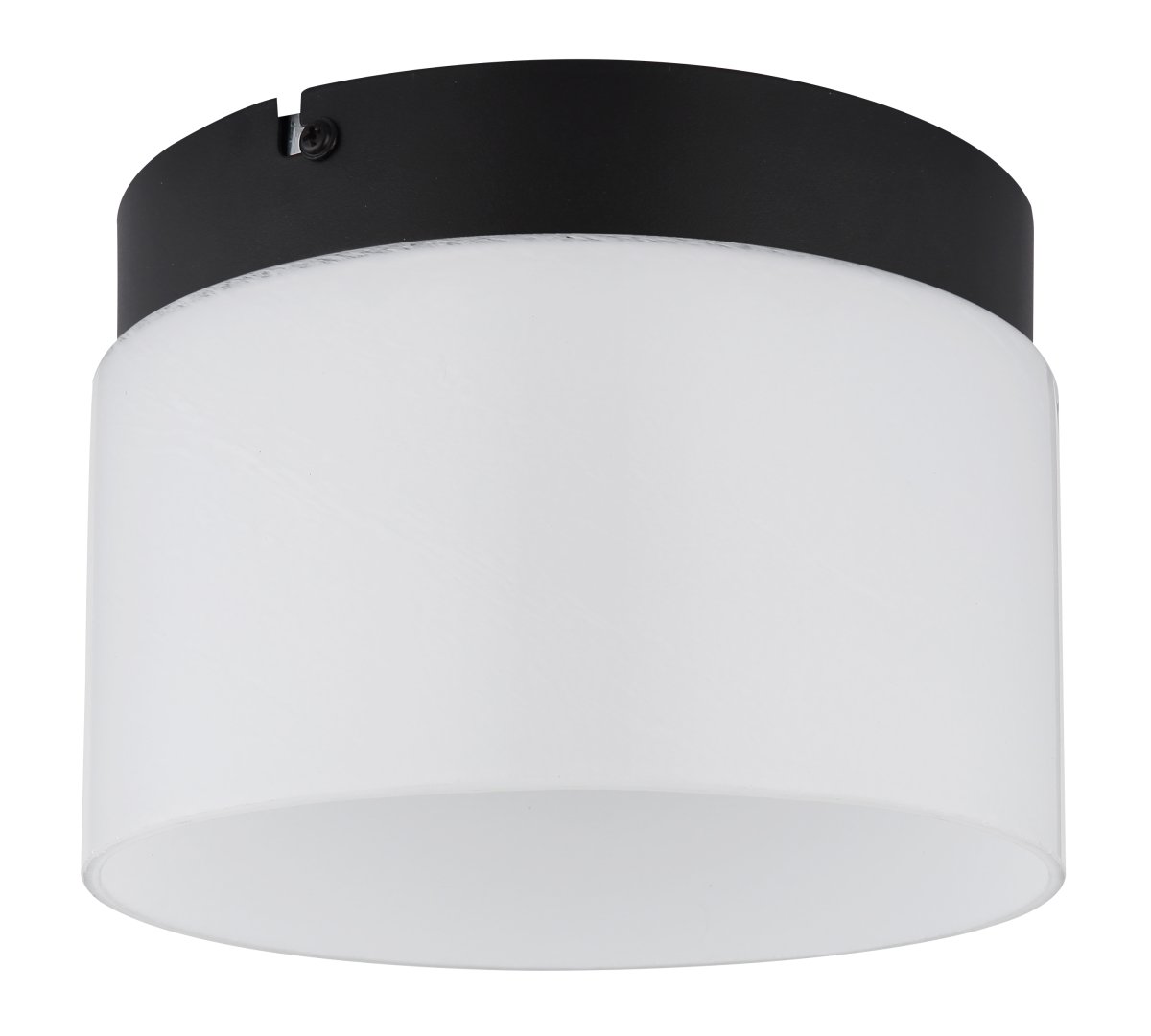 Trenton Ø20 Wit plafondlamp Van Globo Lighting - Med sin runda sk&auml;rm i opalglas skapas en fin ljusspridning i rummet.