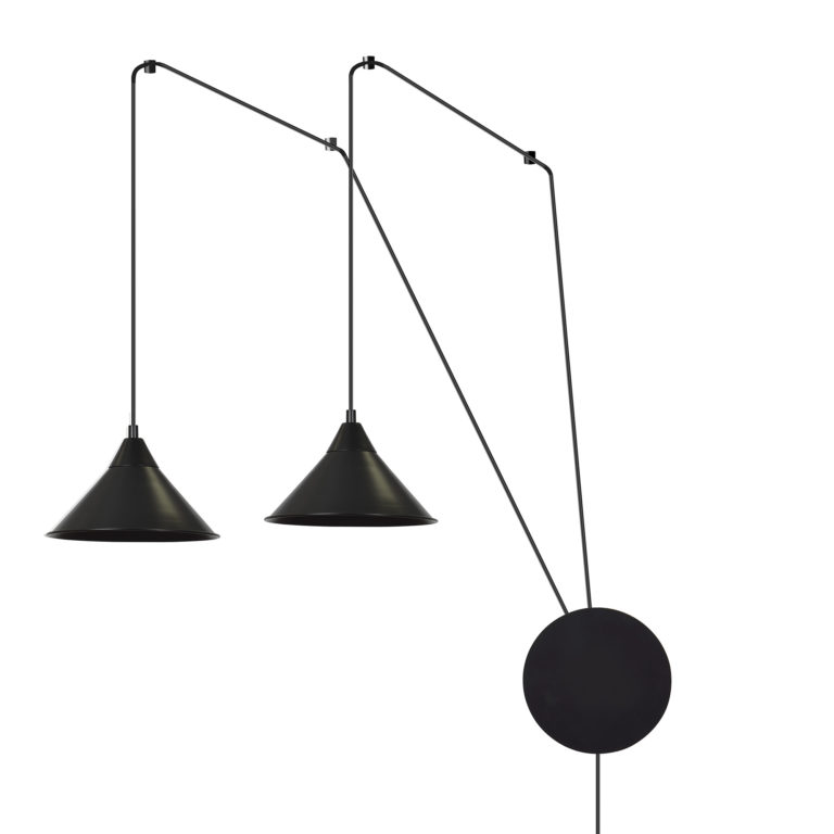 Abramo 40cm Zwart hanglamp Van Emibig Lighting - Met de mogelijkheid tot wandmontage en een lang snoer biedt Abramo vele mogelijkheden voor verschillende opstellingen.