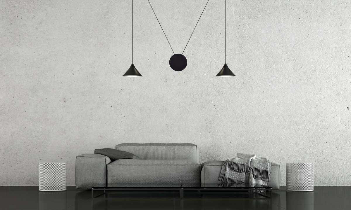 Abramo 40cm Zwart hanglamp Van Emibig Lighting - Met de mogelijkheid tot wandmontage en een lang snoer biedt Abramo vele mogelijkheden voor verschillende opstellingen.