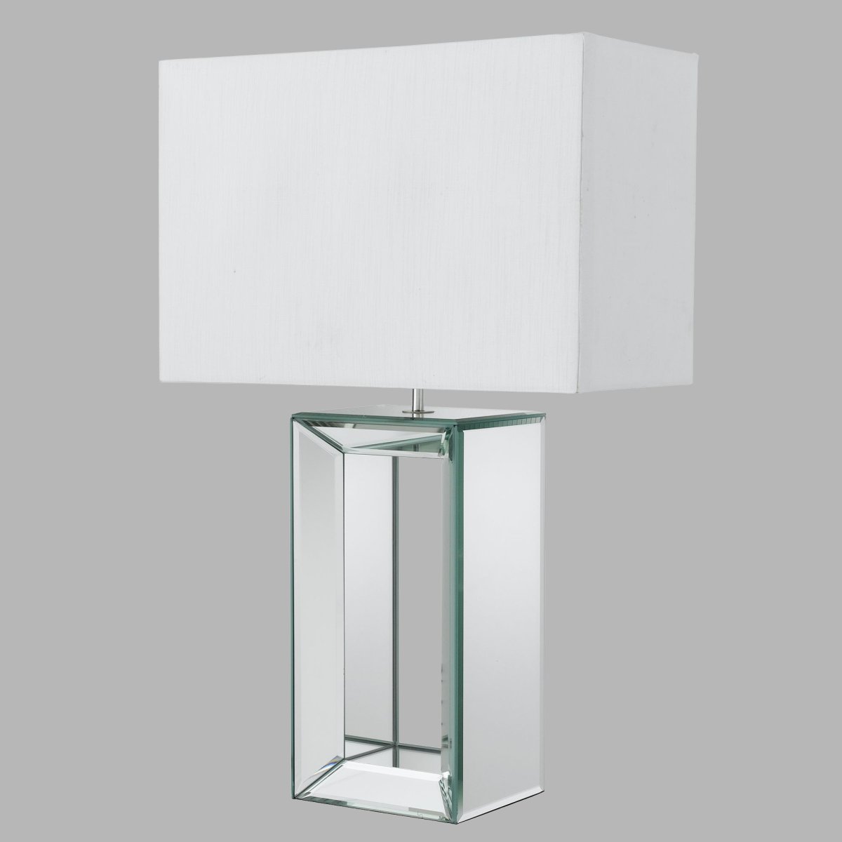 Mirror 58cm Wit tafellamp Van Searchlight - De spiegelvoet geeft de lamp een moderne uitstraling en is daardoor perfect voor in een moderne woonkamer.