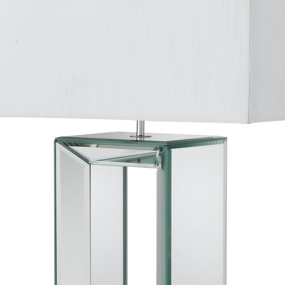 Mirror 58cm Wit tafellamp Van Searchlight - De spiegelvoet geeft de lamp een moderne uitstraling en is daardoor perfect voor in een moderne woonkamer.