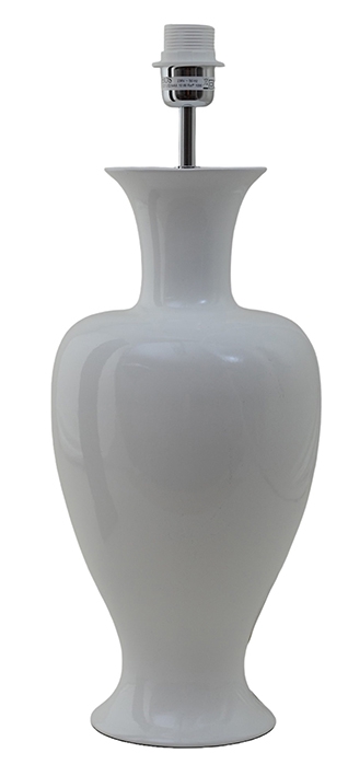 Mindy 50cm Vit lampenvoet Van Hallbergs - Denna eleganta lampfot i keramik har en mjuk, klassisk form och blank vit finish som ger ett varmt och stilrent uttryck.