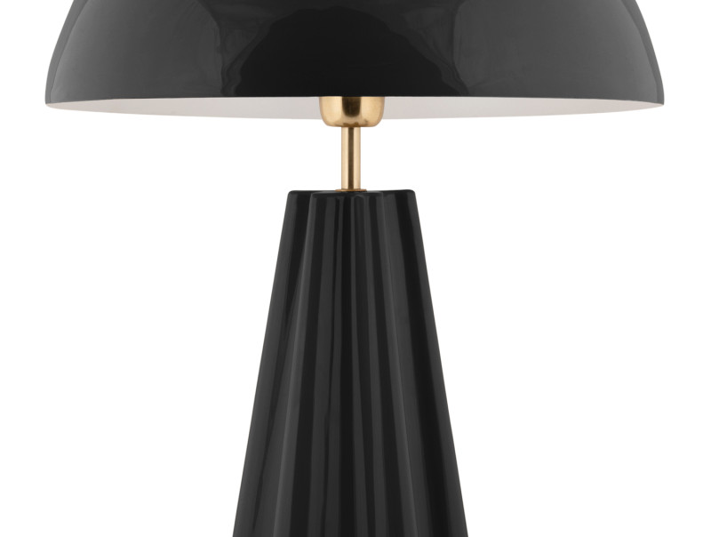 Amplio 55cm Zwart tafellamp Van Leitmotiv - De lamp is gemaakt van metaal met een glanzend zwarte afwerking en elegante messing details die een verfijnde uitstraling geven.