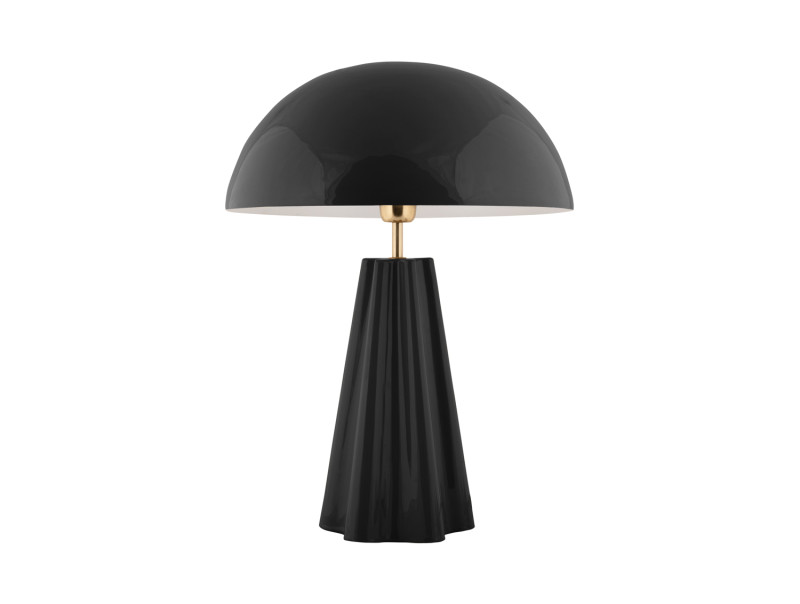 Amplio 55cm Zwart tafellamp Van Leitmotiv - De lamp is gemaakt van metaal met een glanzend zwarte afwerking en elegante messing details die een verfijnde uitstraling geven.
