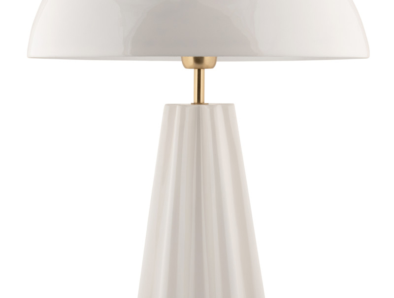 Amplio 55cm Wit tafellamp Van Leitmotiv - De lamp is gemaakt van metaal met een glanzend witte afwerking en elegante messing details die een verfijnde uitstraling geven.