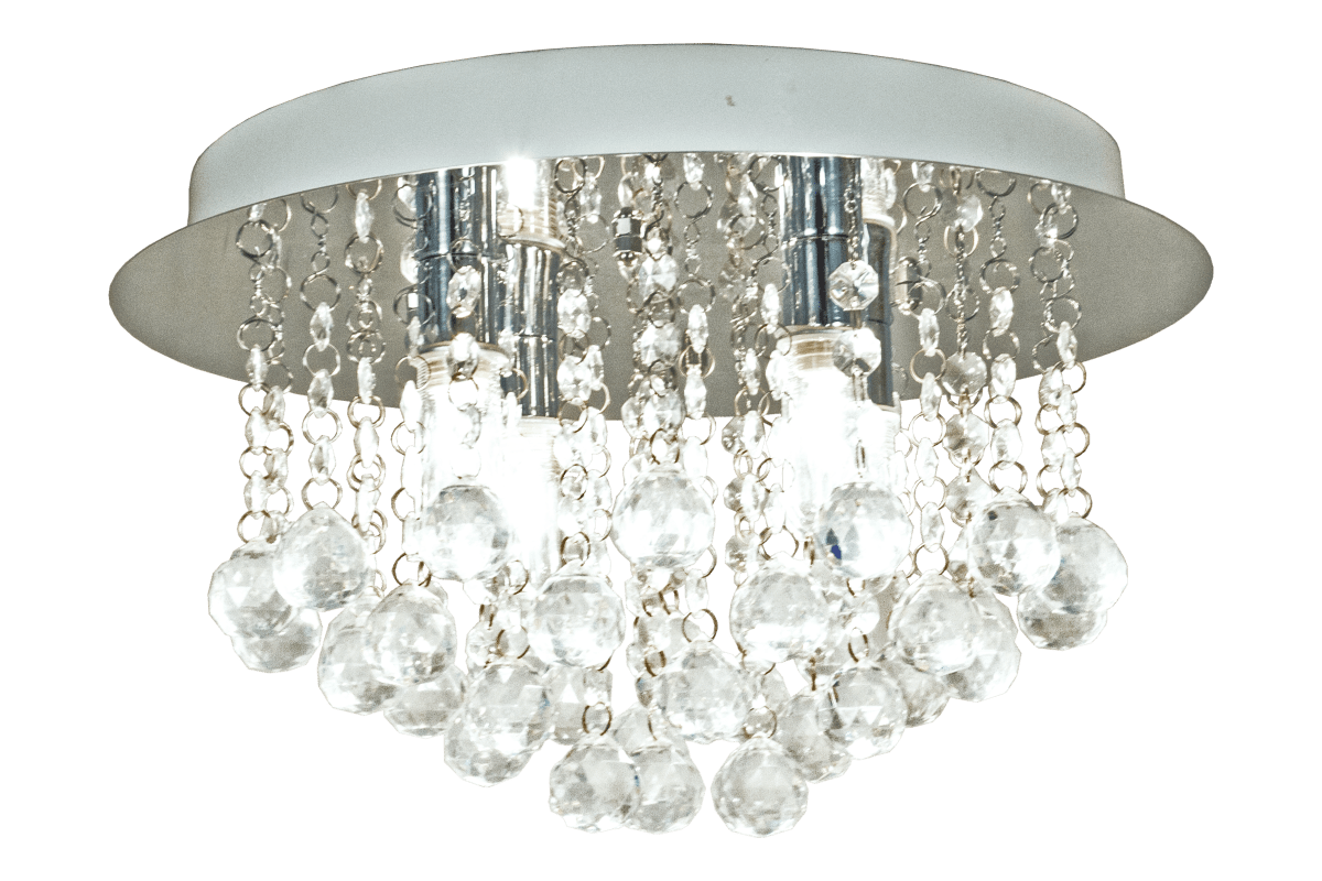 Teresa Ø36 Chroom badkamerlamp Van Aneta Lighting - Wordt met schroeven aan het plafond bevestigd en heeft een vaste stroomaansluiting.