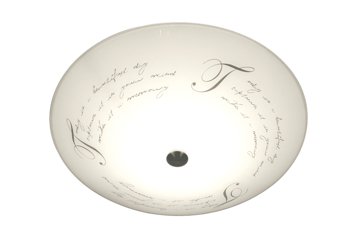 Skrift Ø42 Wit plafondlamp Van Aneta Lighting - De kap heeft een lichte schelpvorm en past dankzij het fijne patroon en de metalen details in elk interieur.