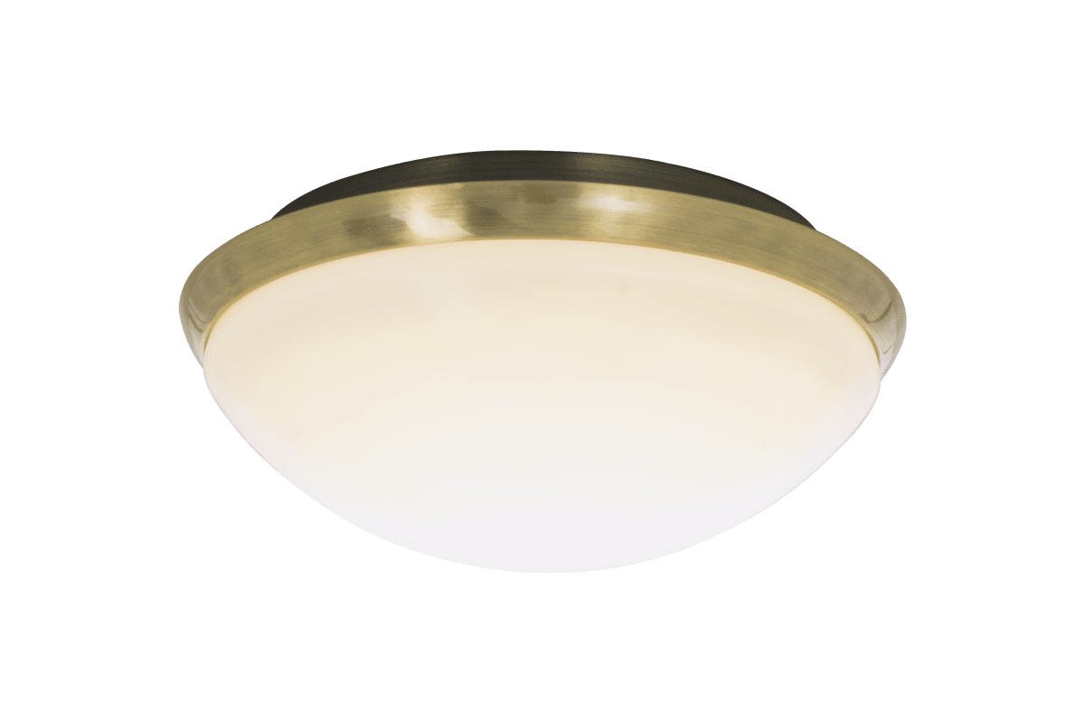 Siracusa Ø25 Mat messing badkamerlamp Van Aneta Lighting - De lamp wordt met schroeven aan het plafond bevestigd en de stroomaansluiting is vast.