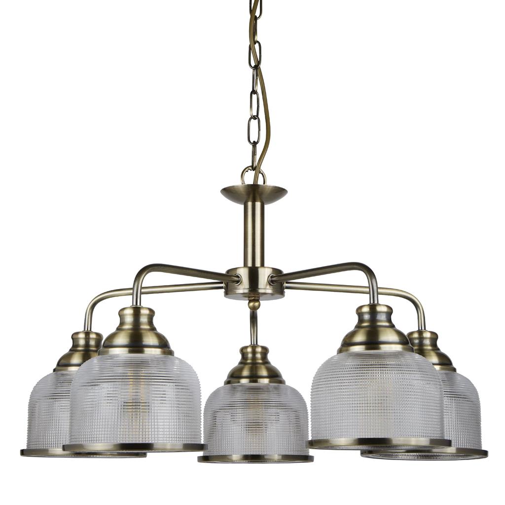Bistro Ø58 Antiek messing hanglamp Van Searchlight - Bistro is een stijlvolle hanglamp met een stevig frame die je keuken of eetkamer een moderne maar tijdloze uitstraling geeft.