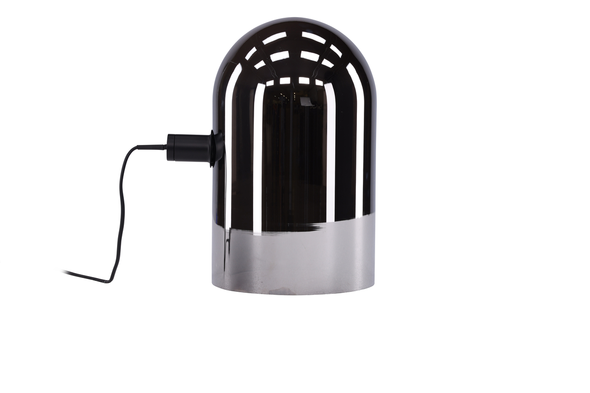 Quentin 32cm Rookkleurig tafellamp Van Venture Design - Deze trendy lamp is gemakkelijk te combineren met andere interieurs en dankzij het compacte formaat past hij zelfs op de kleinste plekken, bij voorkeur op een plank.
