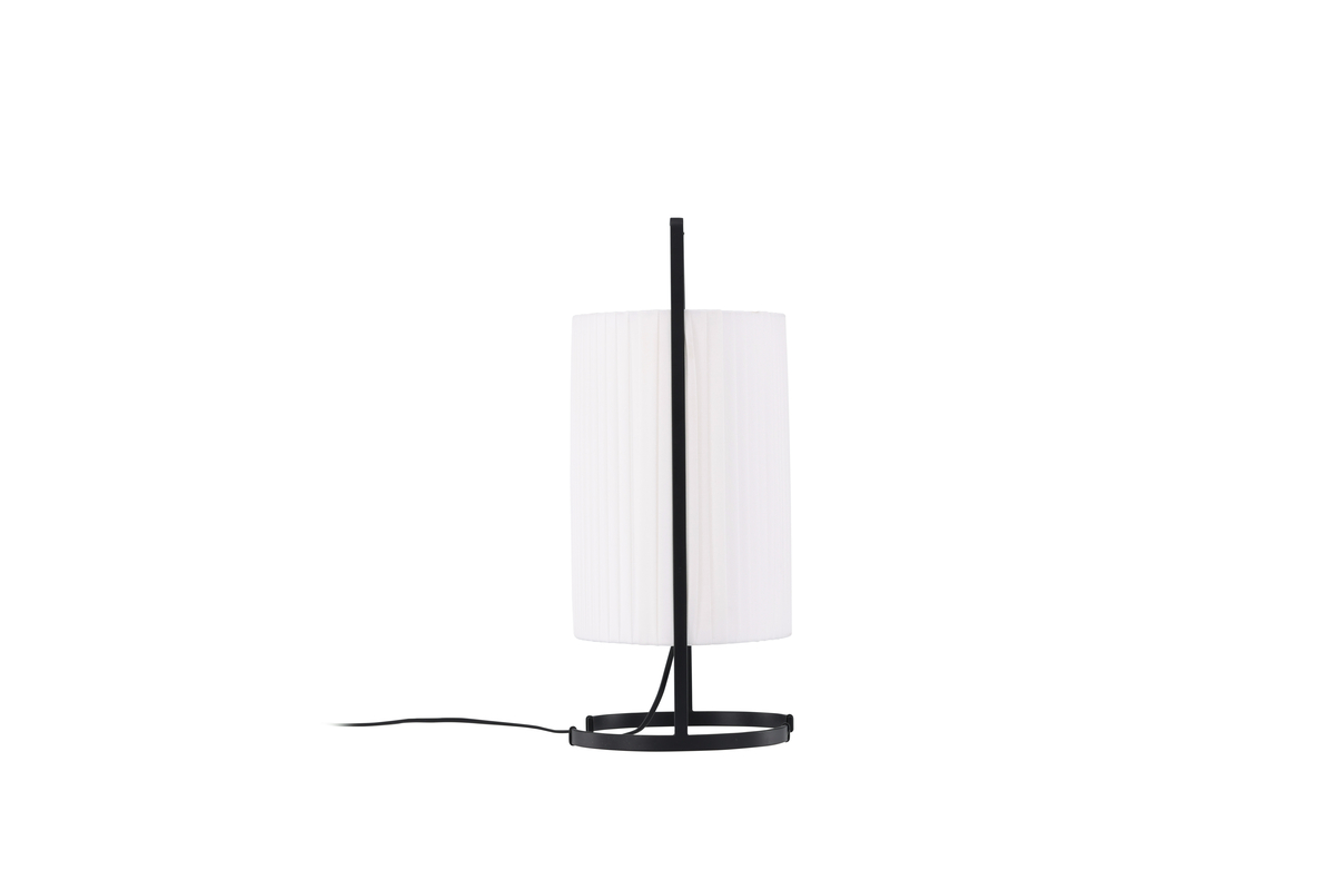 Rennes 48cm Gebroken wit tafellamp Van Venture Design - De lamp heeft een strakke voet van zwart ijzer met voetjes in de vorm van een halve maan.