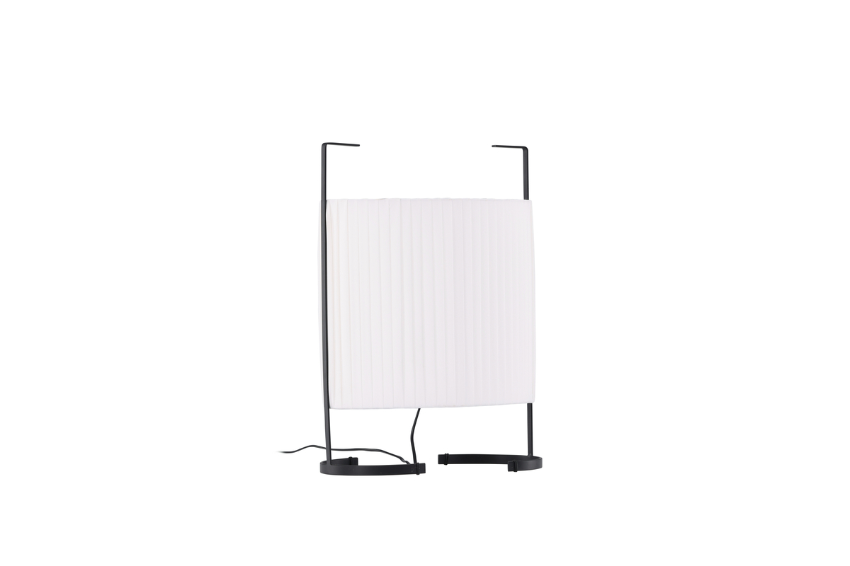 Rennes 48cm Gebroken wit tafellamp Van Venture Design - De lamp heeft een strakke voet van zwart ijzer met voetjes in de vorm van een halve maan.