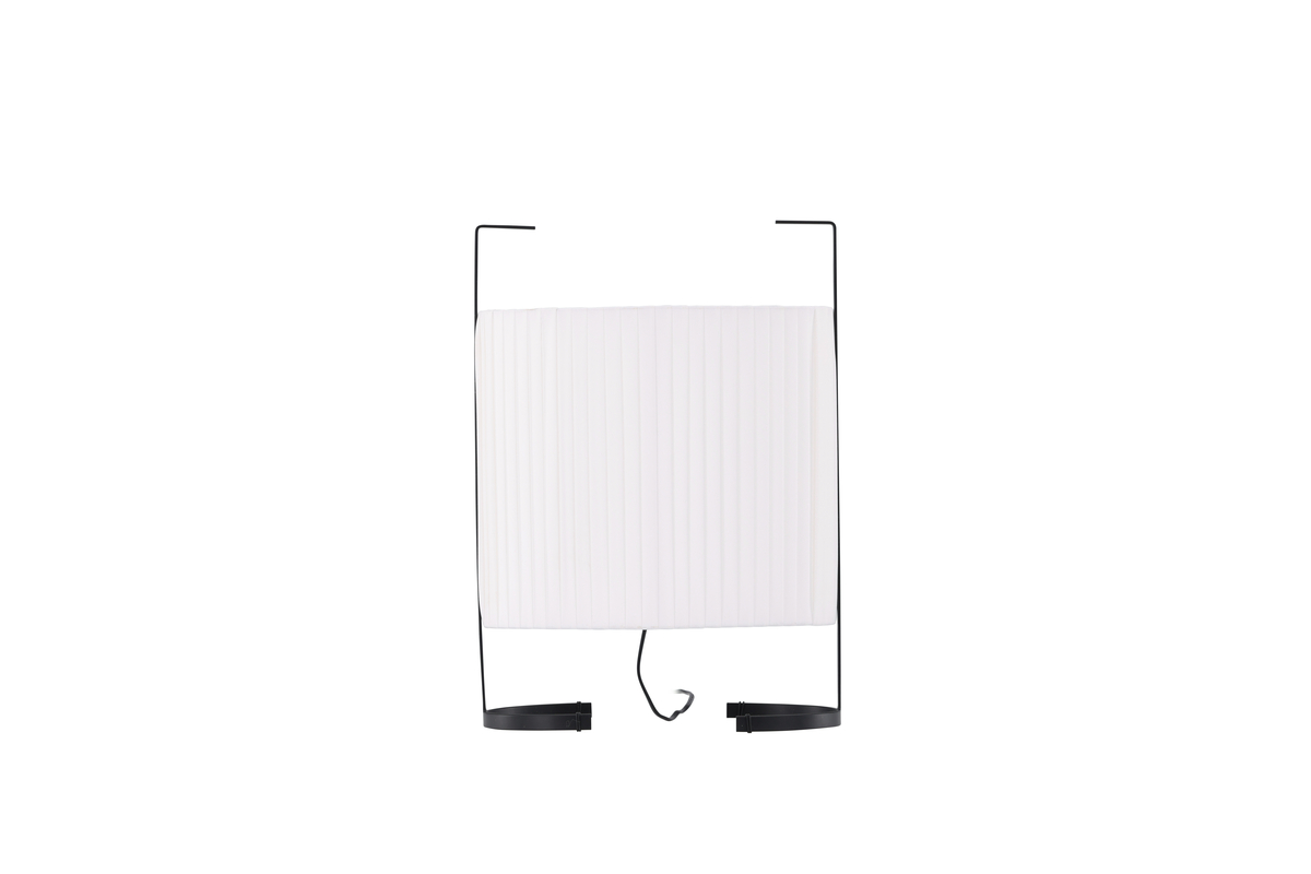 Rennes 48cm Gebroken wit tafellamp Van Venture Design - De lamp heeft een strakke voet van zwart ijzer met voetjes in de vorm van een halve maan.