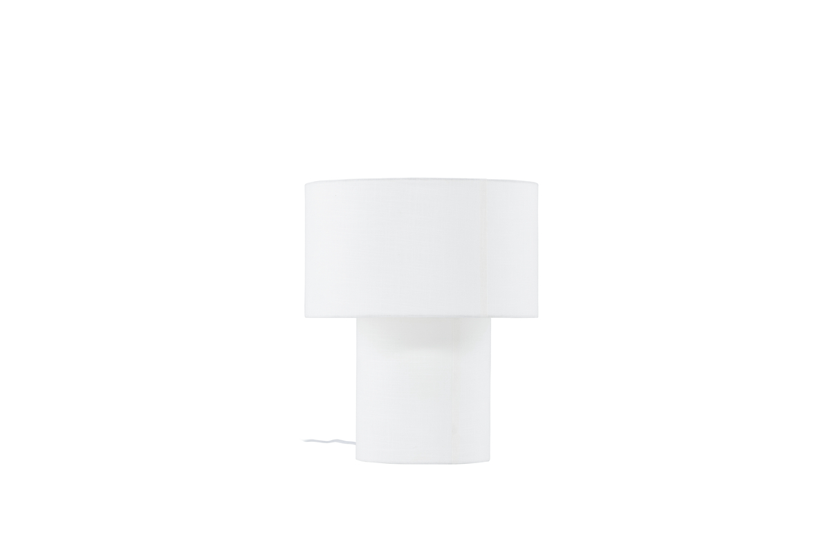 Globia 40cm Wit tafellamp Van Venture Design - De lamp verspreidt een prachtig licht, wat een harmonieuze en rustige sfeer aan de kamer toevoegt.