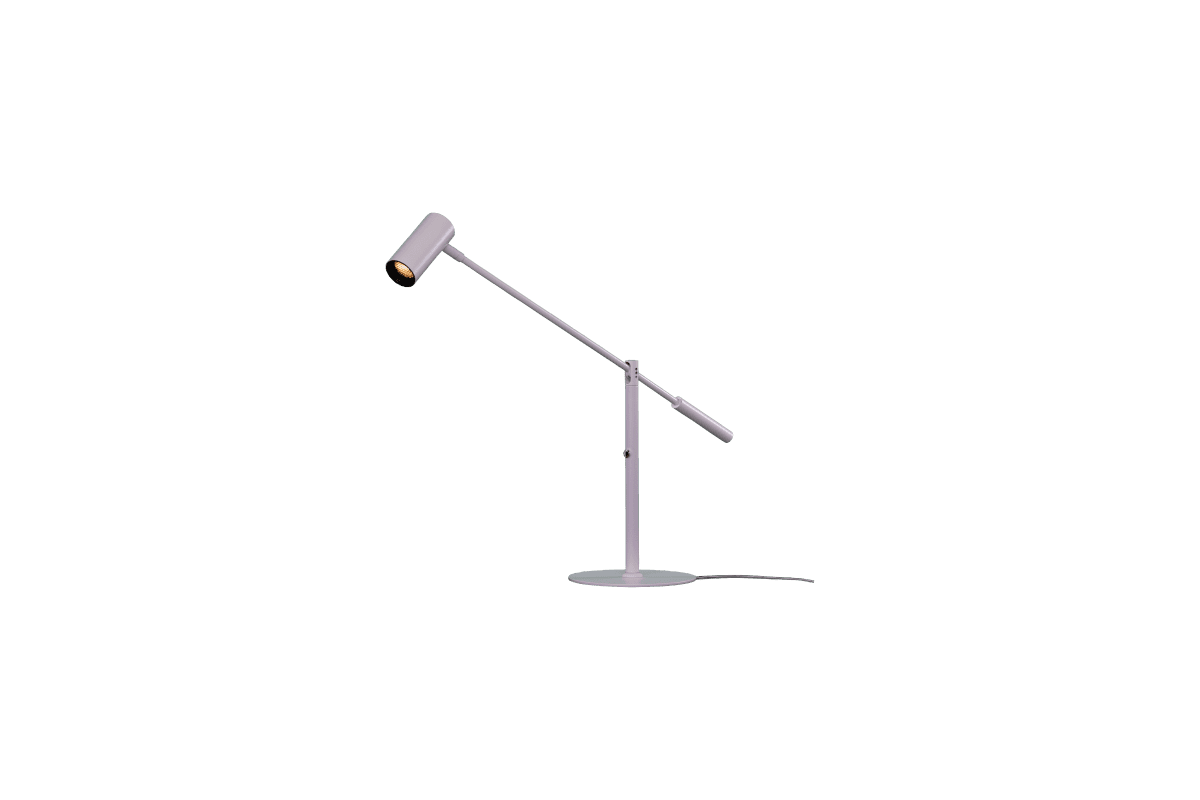 Concord 58cm Wit bureaulamp Van Aneta Lighting - Zowel de lampenkop als de arm zijn verstelbaar, zodat u het licht eenvoudig kunt richten waar u maar wilt.