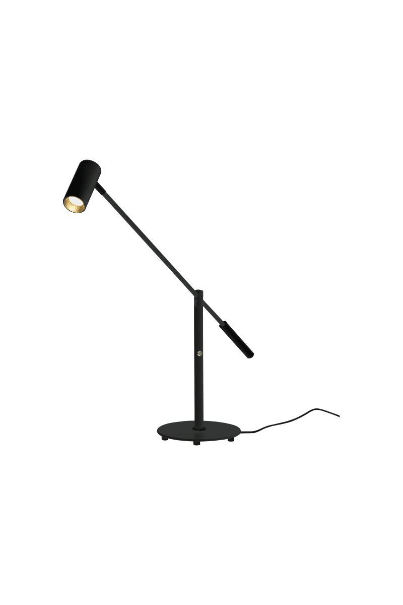 Concord 58cm Zwart bureaulamp Van Aneta Lighting - Zowel de lampenkop als de arm zijn verstelbaar, zodat u het licht eenvoudig kunt richten waar u maar wilt.