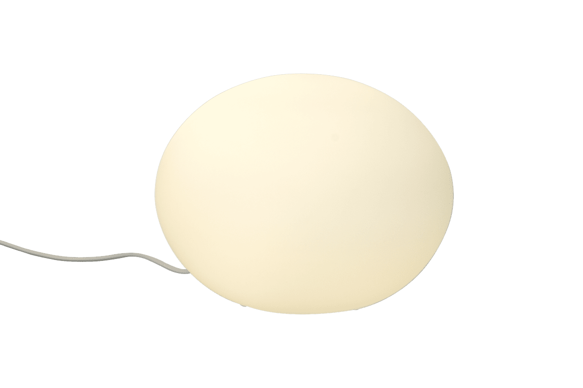 Globus 18cm Opaal tafellamp Van Aneta Lighting - Globus tafellamp in opaalwit glas met een lichtbron in de glazen bol die decoratief en comfortabel licht geeft.