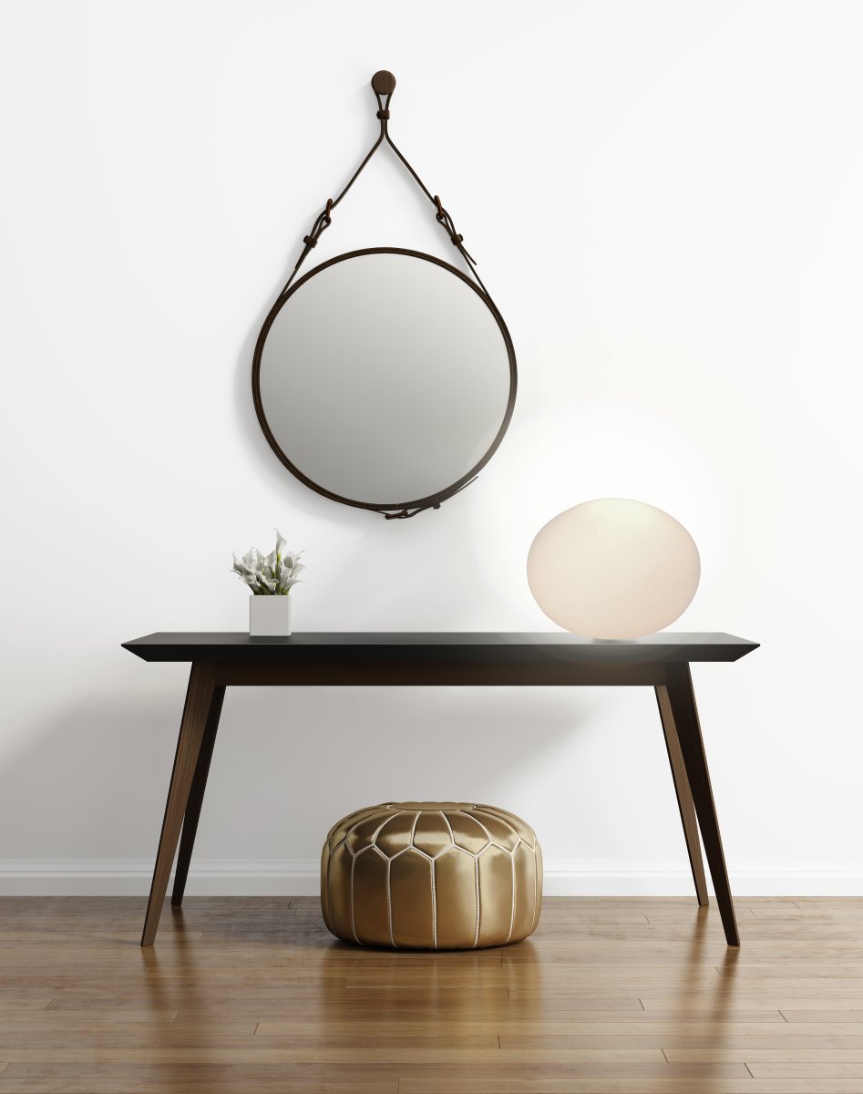 Globus 23cm Opaal tafellamp Van Aneta Lighting - Globus tafellamp in opaalwit glas met een lichtbron in de glazen bol die decoratief en comfortabel licht geeft.