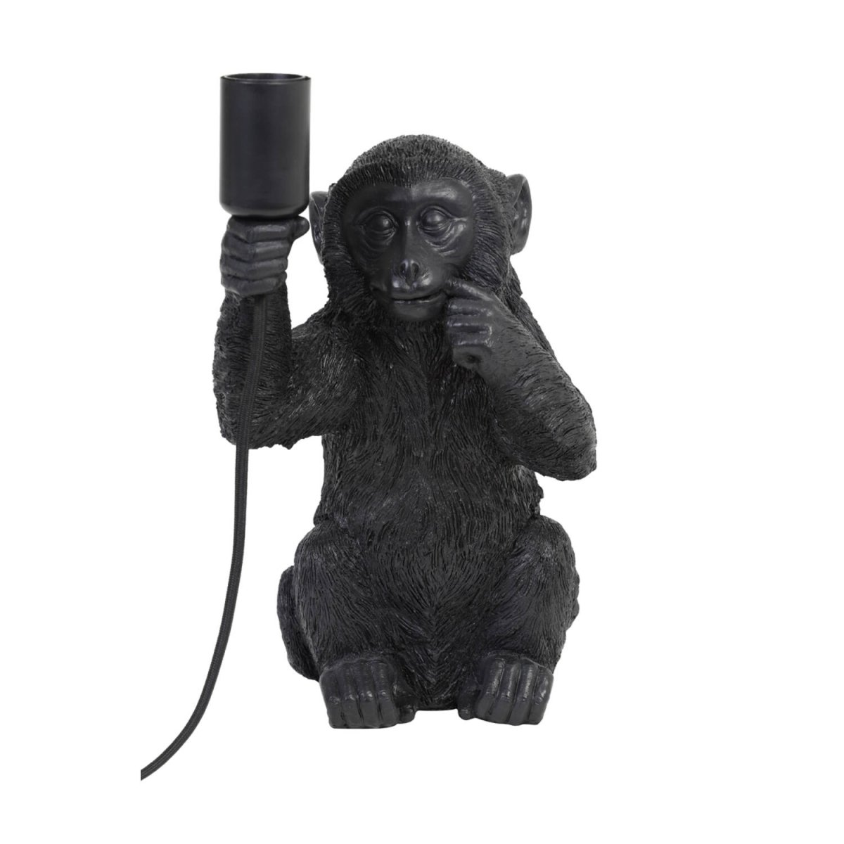 Monkey 34cm Zwart tafellamp Van Light & Living - Monkey is een speelse lamp met karakter, laat hem uw huis verlichten met zijn unieke en charmante design!