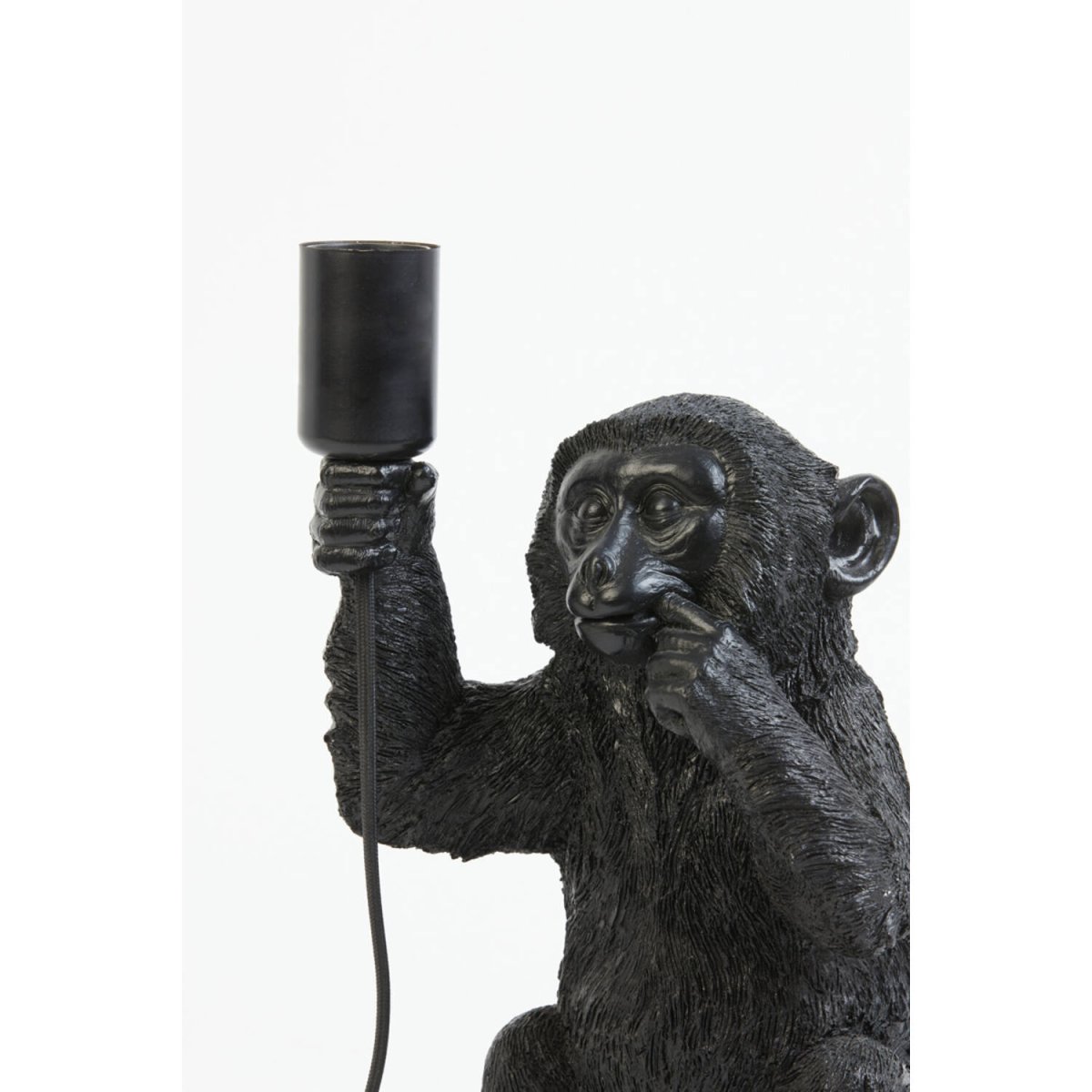 Monkey 34cm Zwart tafellamp Van Light & Living - Monkey is een speelse lamp met karakter, laat hem uw huis verlichten met zijn unieke en charmante design!
