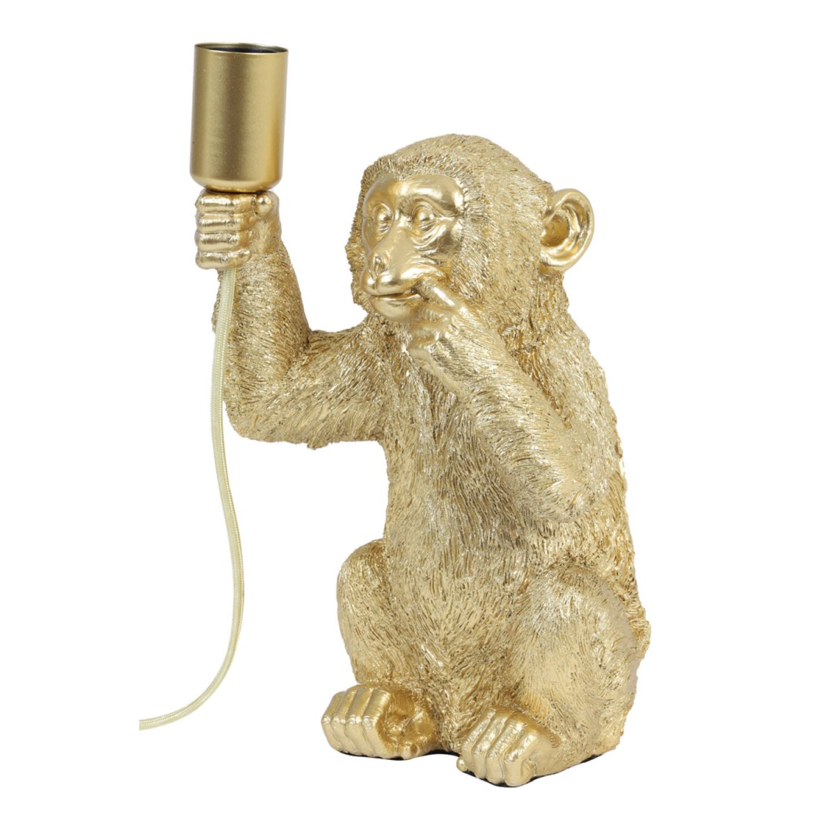 Monkey 34cm Goud tafellamp Van Light & Living - Monkey is een speelse lamp met karakter, laat hem uw huis verlichten met zijn unieke en charmante design!