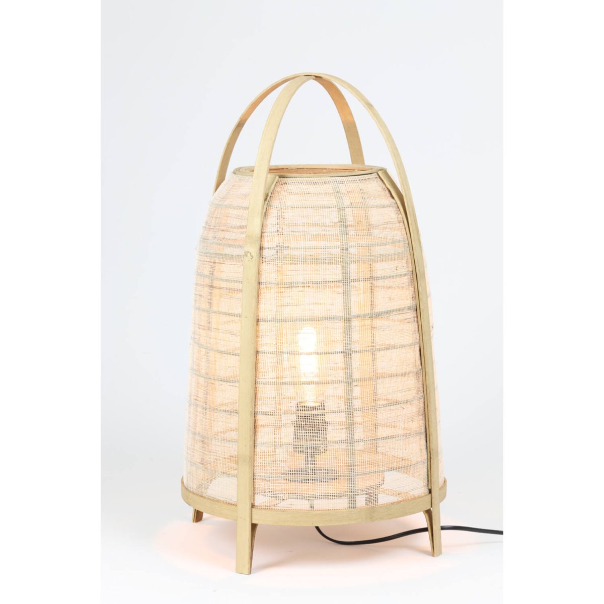 Jacinto 60cm Natuur tafellamp Van Light & Living - Creëer een warme en harmonieuze sfeer met Jacinto, een stijlvolle lamp van bamboe en linnen.
