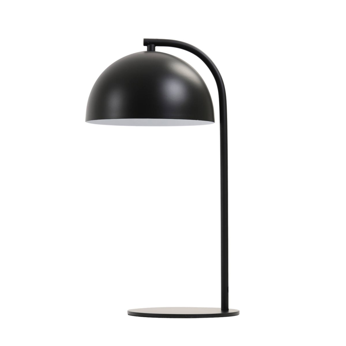 Mette 43cm Zwart tafellamp Van Light & Living - Mette is een elegante tafellamp van matzwart metaal met een witte binnenkant.