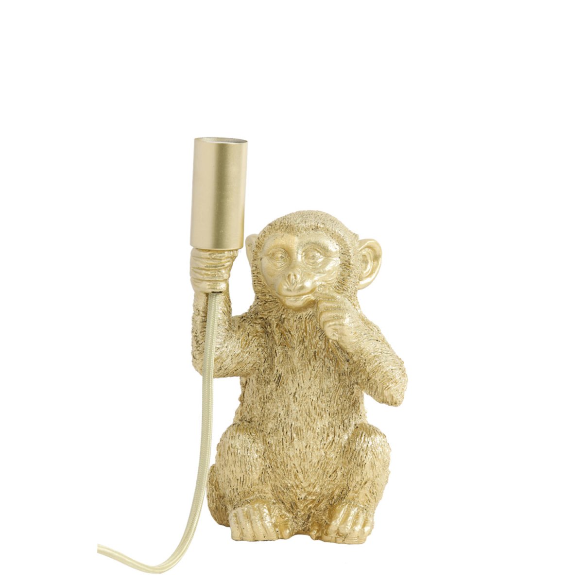 Monkey 23cm Goud tafellamp Van Light & Living - Monkey is een speelse lamp met karakter, laat hem uw huis verlichten met zijn unieke en charmante design!