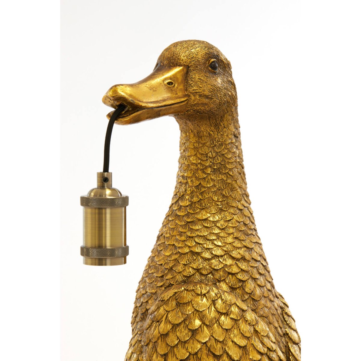 Duck 48cm Antiek goud tafellamp Van Light & Living - Deze unieke lamp met antiekgouden afwerking combineert een speels design met elegante verlichting.