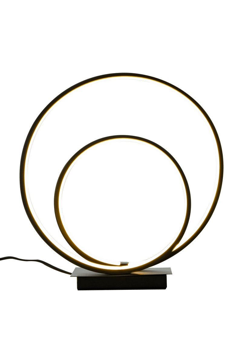 Loop 37cm Zwart tafellamp Van Aneta Lighting - Loop vormt een blikvanger in het interieur, ongeacht of u het in een raam, aan een muur of in een gang plaatst.