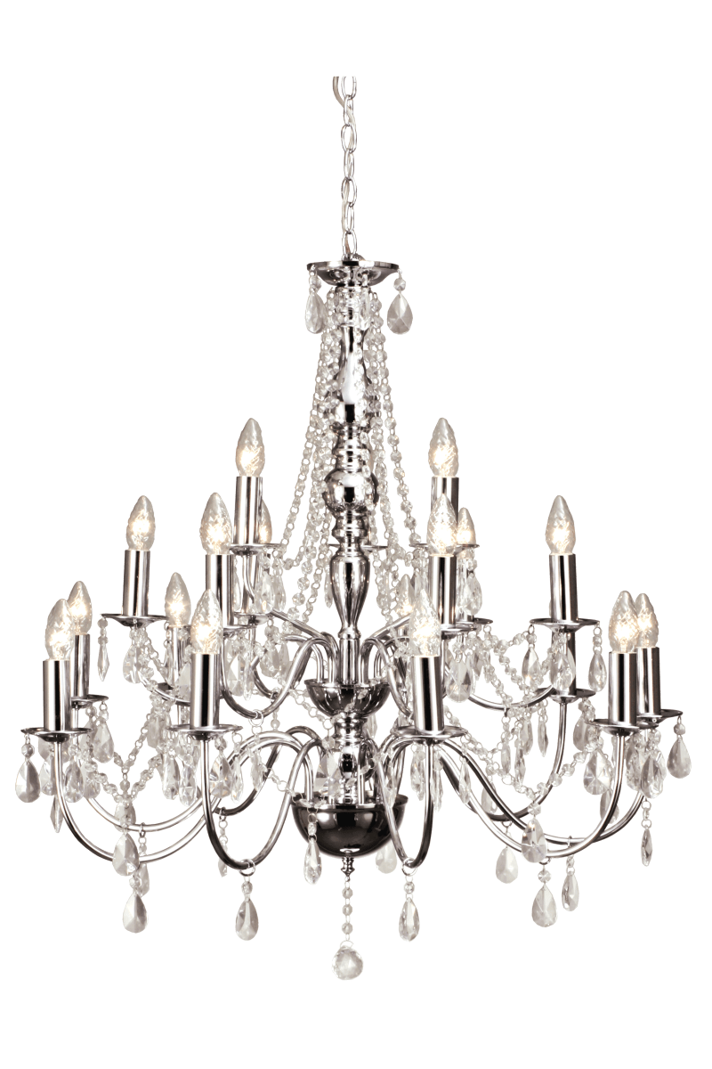 Chateau Ø82 Chroom hanglamp Van Aneta Lighting - De plafondkap is gemaakt van verchroomd metaal en voorzien van haakophanging en aansluitblok.