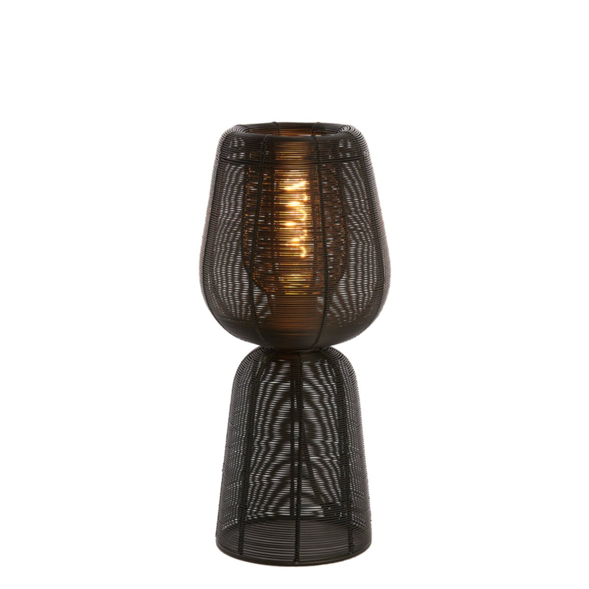 Aboso 42cm Zwart tafellamp Van Light & Living - Aboso is een stijlvolle tafellamp in matzwart ijzer, waarbij het open design een prachtig schaduwspel creëert.