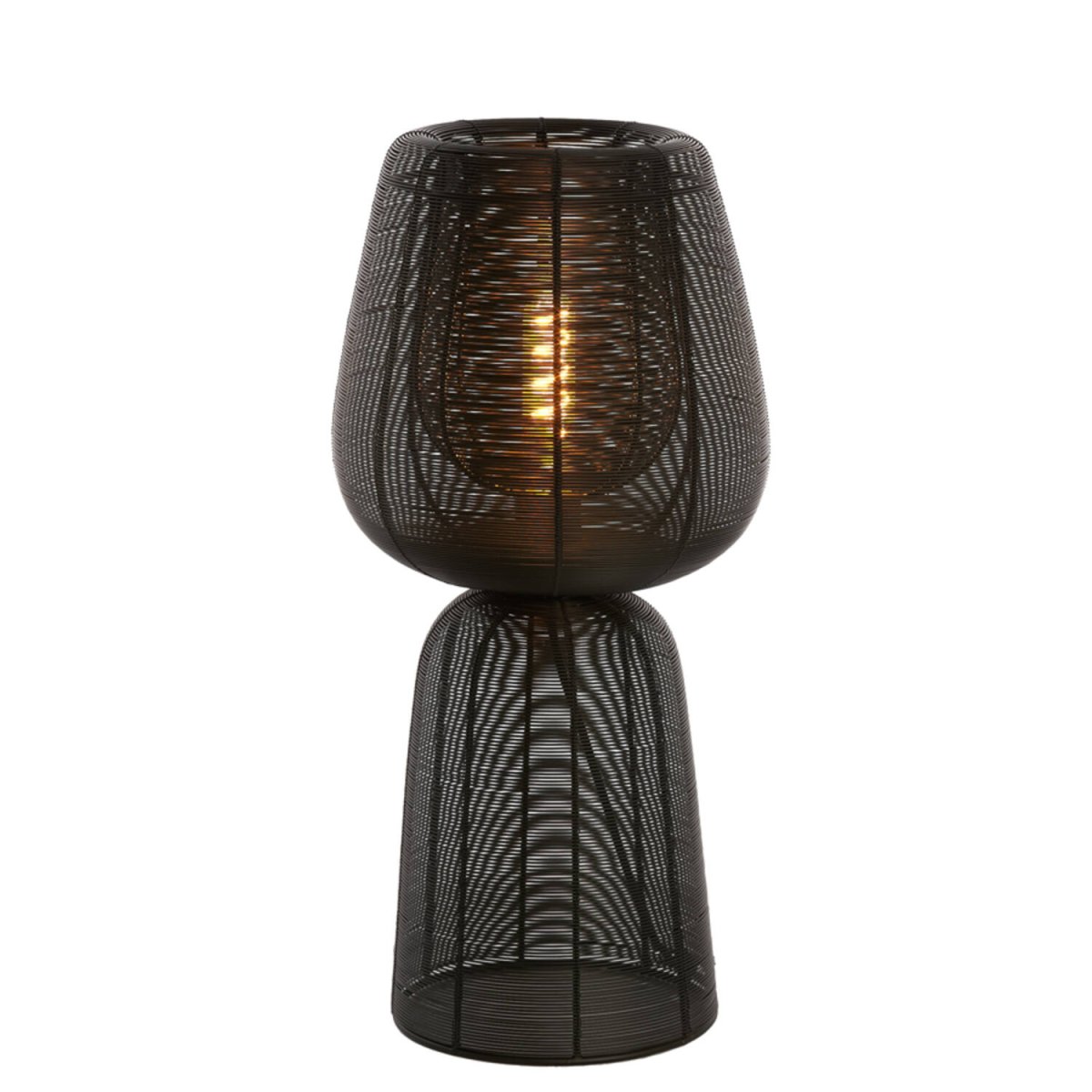 Aboso 54cm Zwart tafellamp Van Light & Living - Aboso is een stijlvolle tafellamp in matzwart ijzer, waarbij het open design een prachtig schaduwspel creëert.