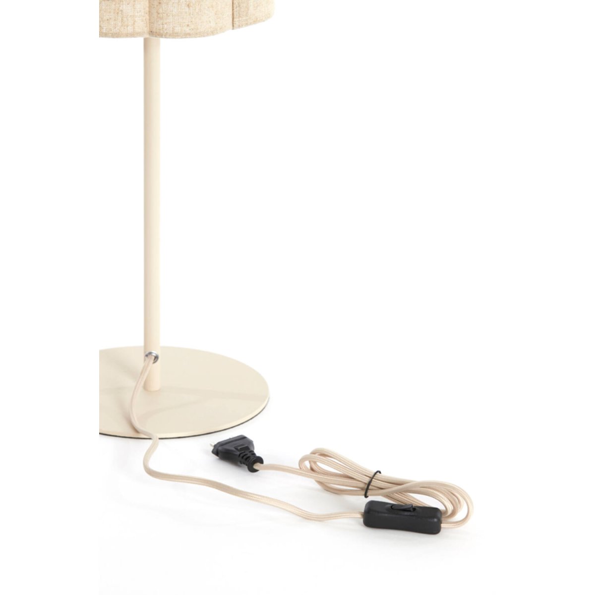 Fringe 70cm Beige tafellamp Van Light & Living - Fringe is een stijlvolle tafellamp met een crèmewitte voet en een kap van natuurlijk linnen.