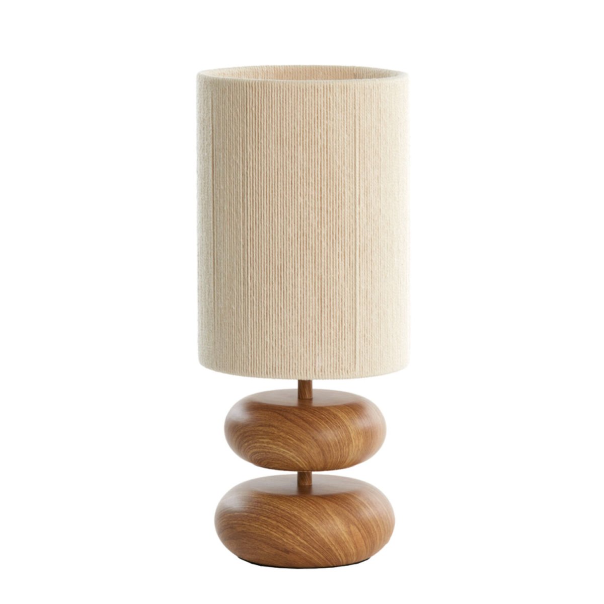 Danialo 50cm Hout tafellamp Van Light & Living - Danialo is een stijlvolle tafellamp waarbij het imitatiehout op de ijzeren voet samenkomt met een cr&egrave;mewit omwikkeld touw.