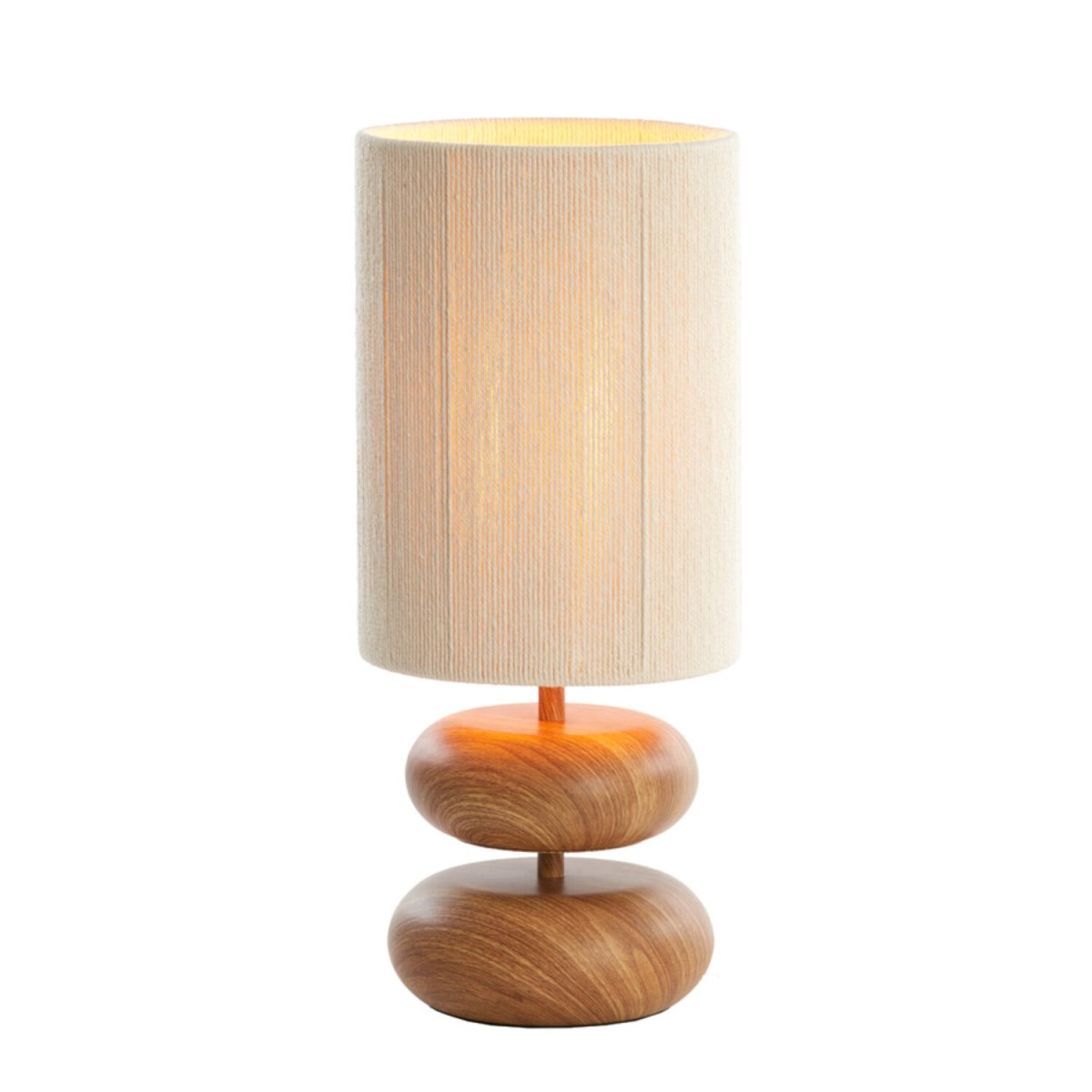 Danialo 50cm Hout tafellamp Van Light & Living - Danialo is een stijlvolle tafellamp waarbij het imitatiehout op de ijzeren voet samenkomt met een cr&egrave;mewit omwikkeld touw.
