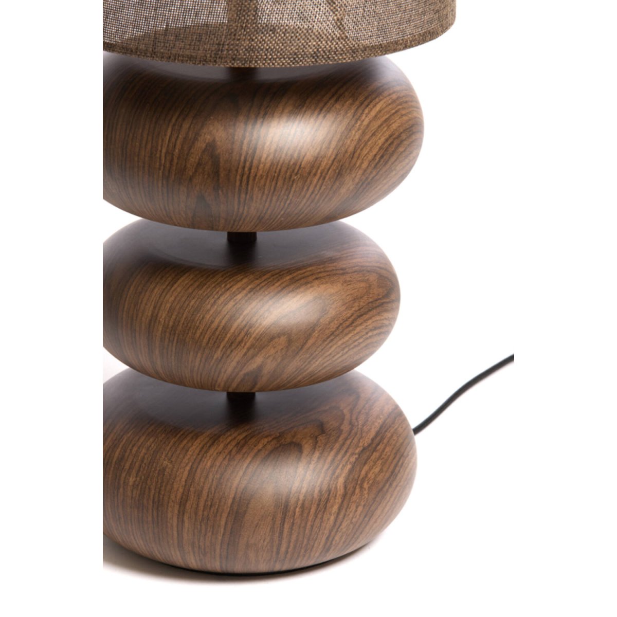 Danialo 67cm Bruin tafellamp Van Light & Living - Danialo is een stijlvolle tafellamp waarbij de houtnerf op de ijzeren voet samensmelt met een bruine linnen lampenkap.