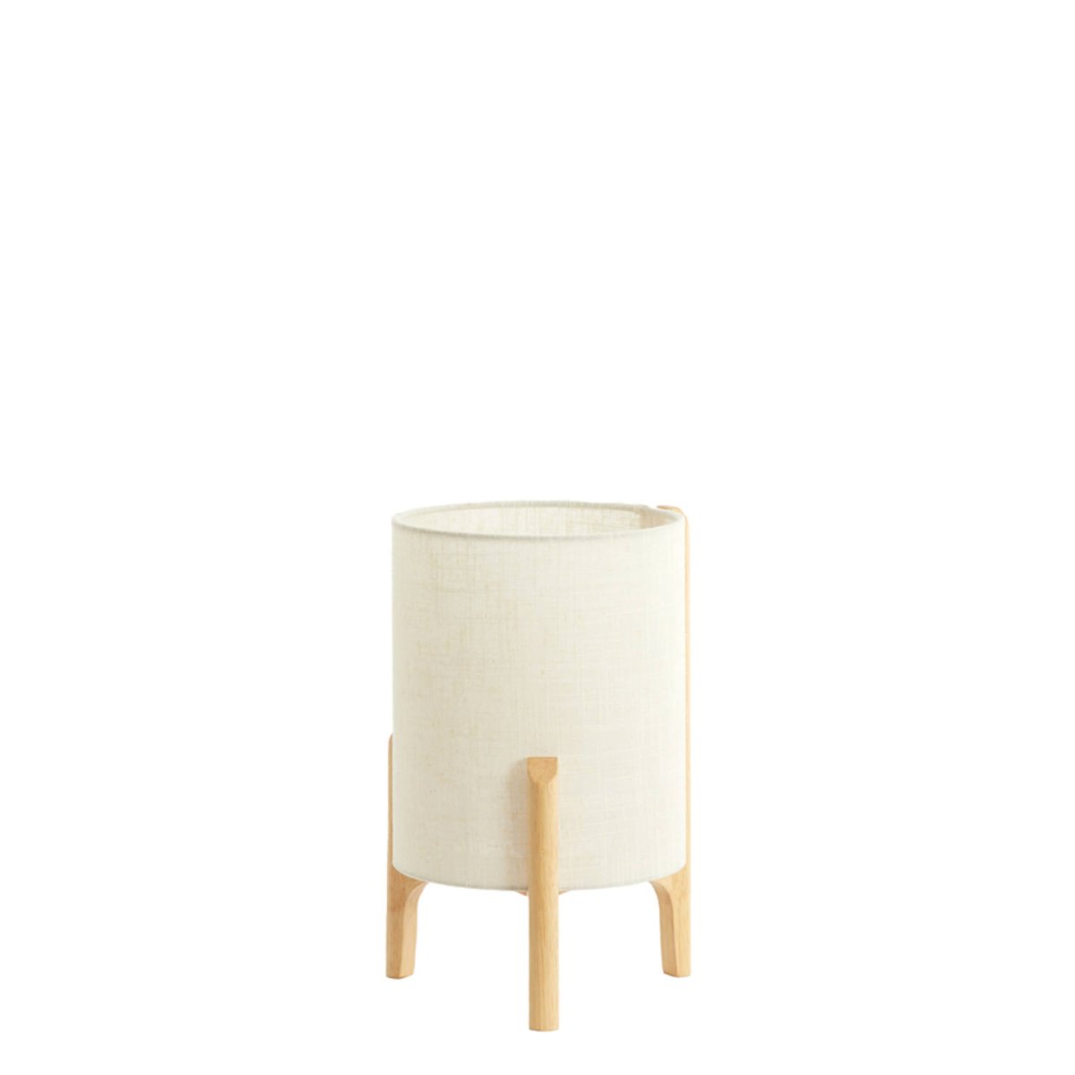 Litto 33cm Wit tafellamp Van Light & Living - De lamp heeft een stevig licht houten frame en een witte linnen kap die een zacht en aangenaam licht verspreidt.