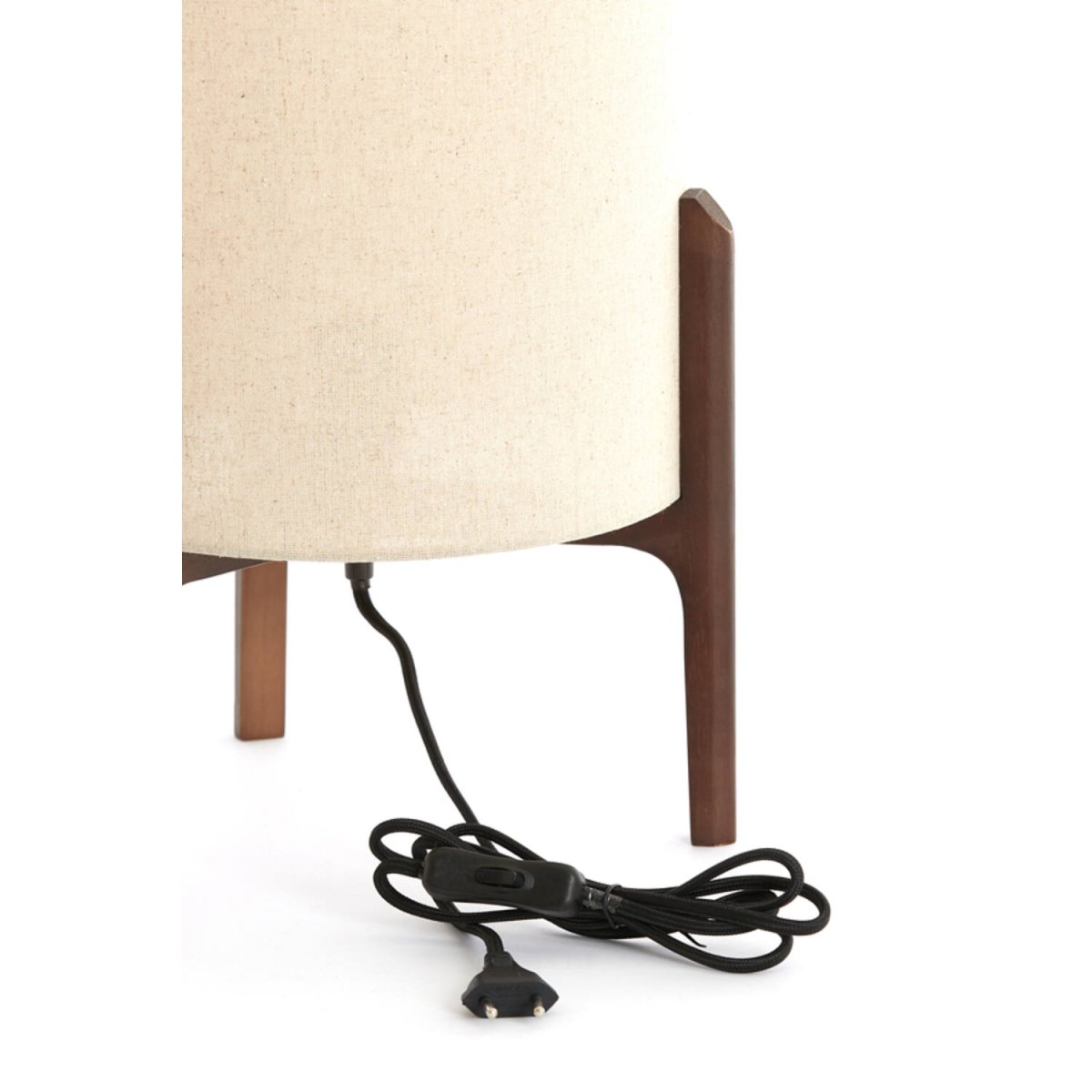 Litto 44cm Natuur tafellamp Van Light & Living - De lamp heeft een stevig donkerhouten frame en een lampenkap van natuurlijk linnen die een zacht en aangenaam licht verspreidt.