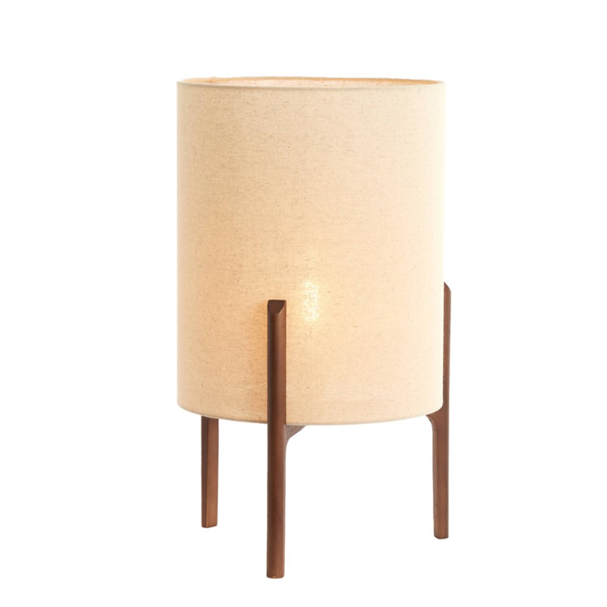 Litto 58cm Natuur tafellamp Van Light & Living - De lamp heeft een stevig donkerhouten frame en een lampenkap van natuurlijk linnen die een zacht en aangenaam licht verspreidt.