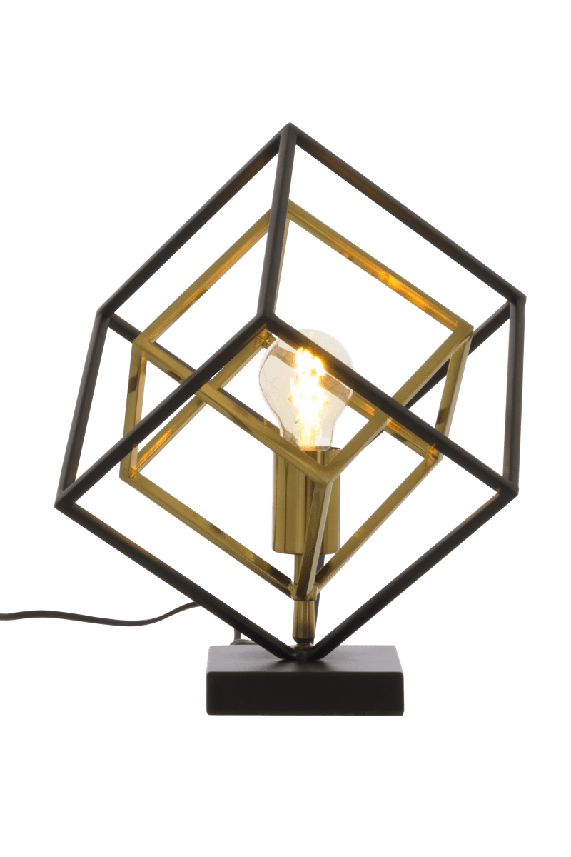 Cubes 35cm Zwart tafellamp Van Aneta Lighting - Trendy en stijlvolle tafellamp met een spannend design.