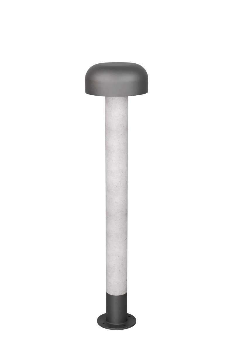 Fraser 84cm Betonnen uiterlijk lichtpaaltjes Van Trio Lighting - De donkergrijze afwerking en het op beton ge&iuml;nspireerde deel geven het geheel een warm en stijlvol karakter.