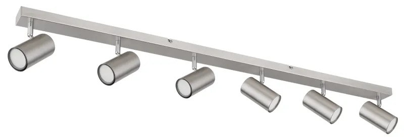 Robby 6 Nikkel spot Van Globo Lighting - Robby &auml;r en stilren takspotlight som imponerar med sin enhetliga design i nickel.