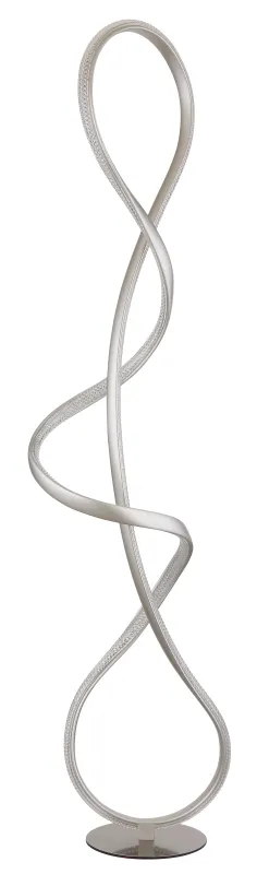 Swirl Nikkel vloerlamp Van Globo Lighting - Med en kompakt storlek och en kraftfull LED-teknik p&aring; 2260 lumen och 4000K ger den klar och behaglig belysning.