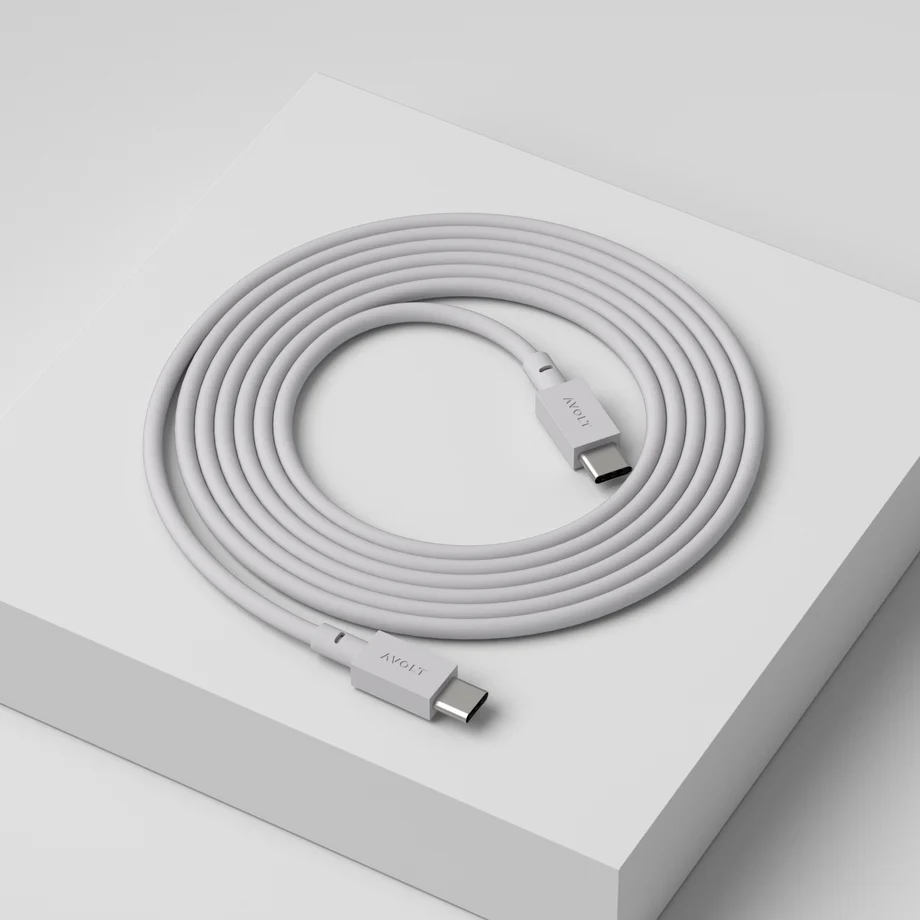 Cable 1 USB C to USB C Charging Cable, 2m Grijs Van Avolt - Perfect te combineren met andere producten van Avolt &ndash; Functie en vorm komen samen, waar u ook bent.