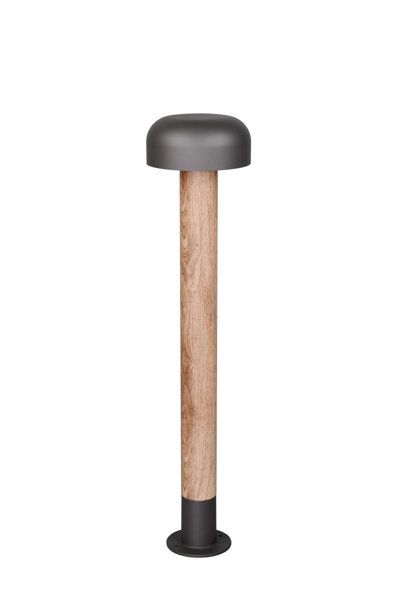 Fraser 84cm Imitatiehout lichtpaaltjes Van Trio Lighting - De donkergrijze afwerking en het op hout ge&iuml;nspireerde deel geven het een warm en stijlvol karakter.