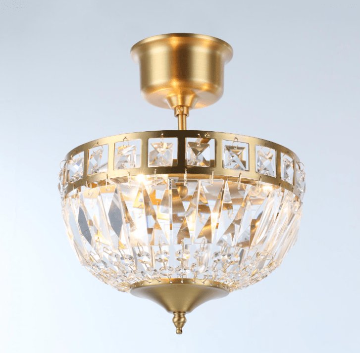 Flores Ø25 Geborsteld messing kristal Van Norrsken Design - De met de hand geslepen Klasse 1 K9-kristallen hebben een spectaculaire glans en creëren een prachtig lichtspel dat elke kamer omtovert in een sprankelende oase.