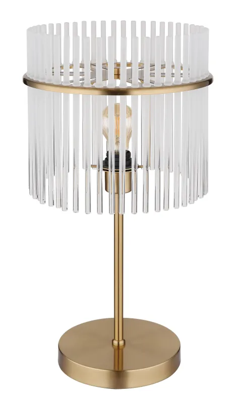 Gorley 55cm Goud tafellamp Van Globo Lighting - Med sitt genomt&auml;nkta utf&ouml;rande och h&ouml;gkvalitativa material sm&auml;lter Gorley harmoniskt in i moderna inredningsstilar och ger varje rum en stilfull touch.